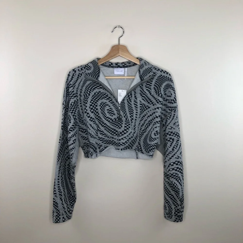 NWT urban outfitters out from under grey cropped collared pullover - Picture 1 of 11